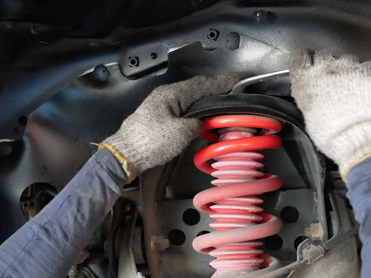 Maintaining A Car Shock Absorbers At Garage,selected Focus 